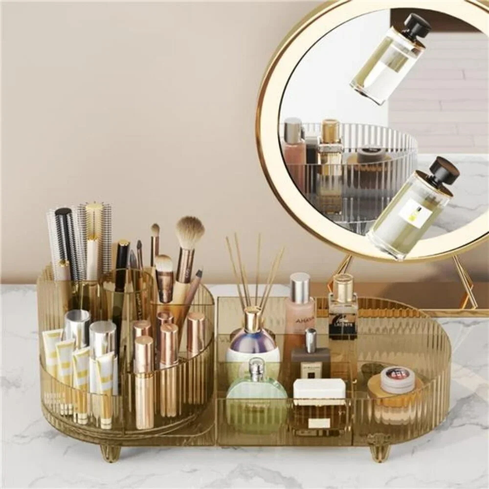 360 Rotating Makeup Organizer Large Capacity Vanity Storage Display Case